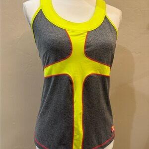 Fila Athletic Tennis TankTop Gray and Neon Yellow and Pink